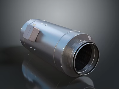 Silver Cylindrical Metal Mechanical Component With Industrial Surface And Hollow Design 3d model
