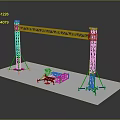 Iron Frame Performance Stage Iron Frame Storage Rack Large Iron Frame Iron Frame House Factory Industrial Iron Frame Iron Ladder 3d model