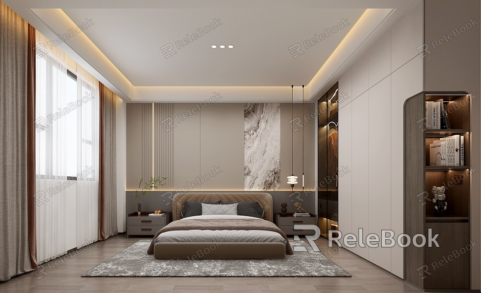 New Chinese Style Light Luxury Style Bedroom model