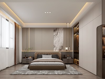 New Chinese Style Light Luxury Style Bedroom model