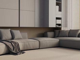 Modern three-seat sofa 3d model