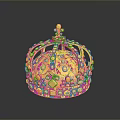 Luxurious Golden Crown With Intricate Patterns And Ornate Decorative Details
