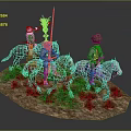 Commercial Collectible Cavalry Figurine Set With Decorative Horse Riders And Traditional Costumes