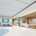 Modern Emergency Medicine Department Waiting Area With Reception Desk And Signage