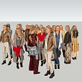 Group of women standing together in various stylish outfits and diverse styles