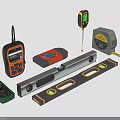 Professional Measuring Tools Kit With Spirit Level Tape Measure Laser Distance Meter And Digital Tool