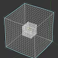 Red Cube Sculpture with Wavy Patterns Detailed Carving on Black Background