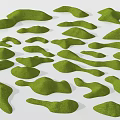 Green Grass Covered Microtopography With Various Undulating Shapes And Natural Textures 3d model