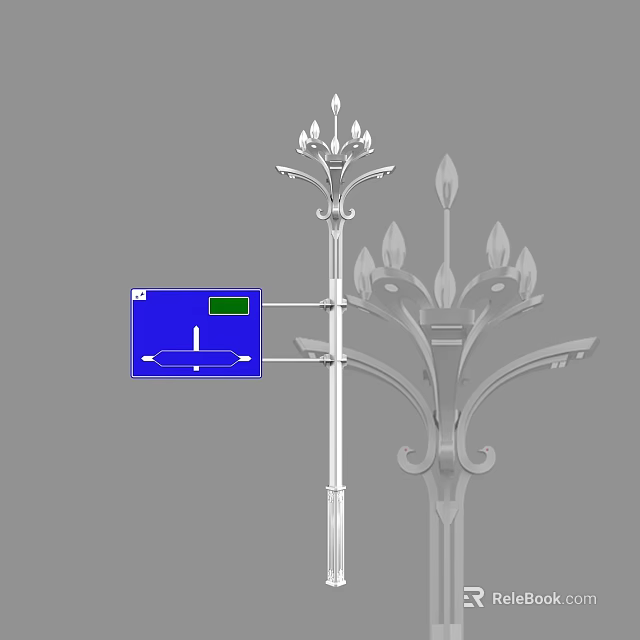 Outdoor Light With Decorative Design Directional Sign Arrows And Digital 3d model 