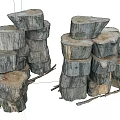 Natural Rustic Wood Logs Stacked For Home Decor And Fireplace Use