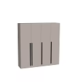 Modern Minimalist Wardrobe Design With Light Colored Doors And Black Long Handles