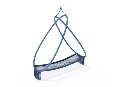 Modern Blue Woven Hammock Chair with Crossover Frame for Indoor Outdoor Use 3d model