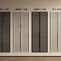 Different Types of Glass Wardrobe Doors with Gray White and Ribbed Glass Designs