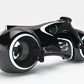 Sleek Futuristic Motorcycle With Black Body Illuminated Rims And Cyberpunk Rider