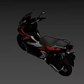 Red and Silver Modern Scooter With Sleek Design And Black Wheels