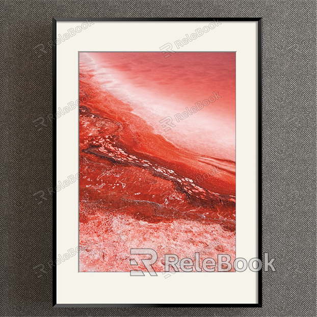 Modern Abstract Painting Simple Red Restaurant Abstract Sea Decorative Painting model