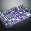 High Performance Electronic Circuit Board With Microchip Connectors And Pins