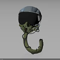 Professional Protective Helmet With Clear Visor Green Breathing Tube Ergonomic Design