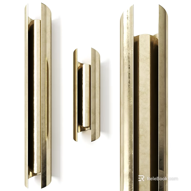 Sleek Modern Brass Wall Sconce With Minimalist Metal Design Structure 3d model