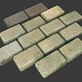 Natural Textured Bricks Featuring Mossy Green Accents In Gray And Beige Tones Arranged Neatly