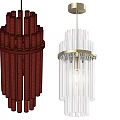 Modern Pendant Lights With Transparent Glass Tubes And Golden Metal Frame