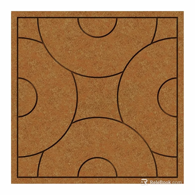Two Seater Sofa With Brown Circular Pattern Fabric Design And Texture 3d model 