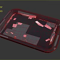 Fresh Raw Meat Piece On Transparent Plastic Tray With Pink Color