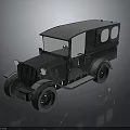 Classic Vintage Car With Old-fashioned Headlights Retro Body And Chrome Accents