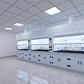 Modern Laboratory Interior With Fume Hoods Lab Benches And Cabinets