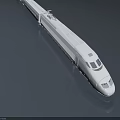 White High-Speed Train With Modern Streamlined Body Design On Dark Background 3d model