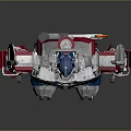 Sci Fi Robot Character With Detailed Red Blue Mechanical Structure And Truck Head