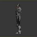 Armored Character In Silver Armor With Green Gem And Intricate Circular Shields