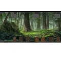 Enchanting Cinema With Large Forest Mural Green Lawn Floor Tree Stump Seats And Ceiling Spotlights