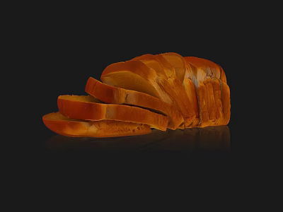 Delicious Sliced Bread With Golden Crust And Soft Inner Texture 3d model