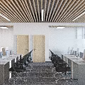 Elegant Light Luxury Office Reception Desk With Marble Logo Wall And Premium Metal Accents