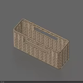 Practical Beige Woven Storage Basket With Handheld Handle For Home Organization