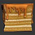 Multi Layered Shiny Golden Brown Household Decorative Item With Dripping Surface Design