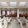 Modern Public Office Space With Open Workstations Glass Partitions And Natural Light