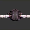 Cute 3D Woman Character With Cat Ears Purple Pink Hair And Purple Dress