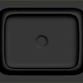 Modern Black Rectangular Bathroom Sink With Sleek Design And Drain Hole 3d model