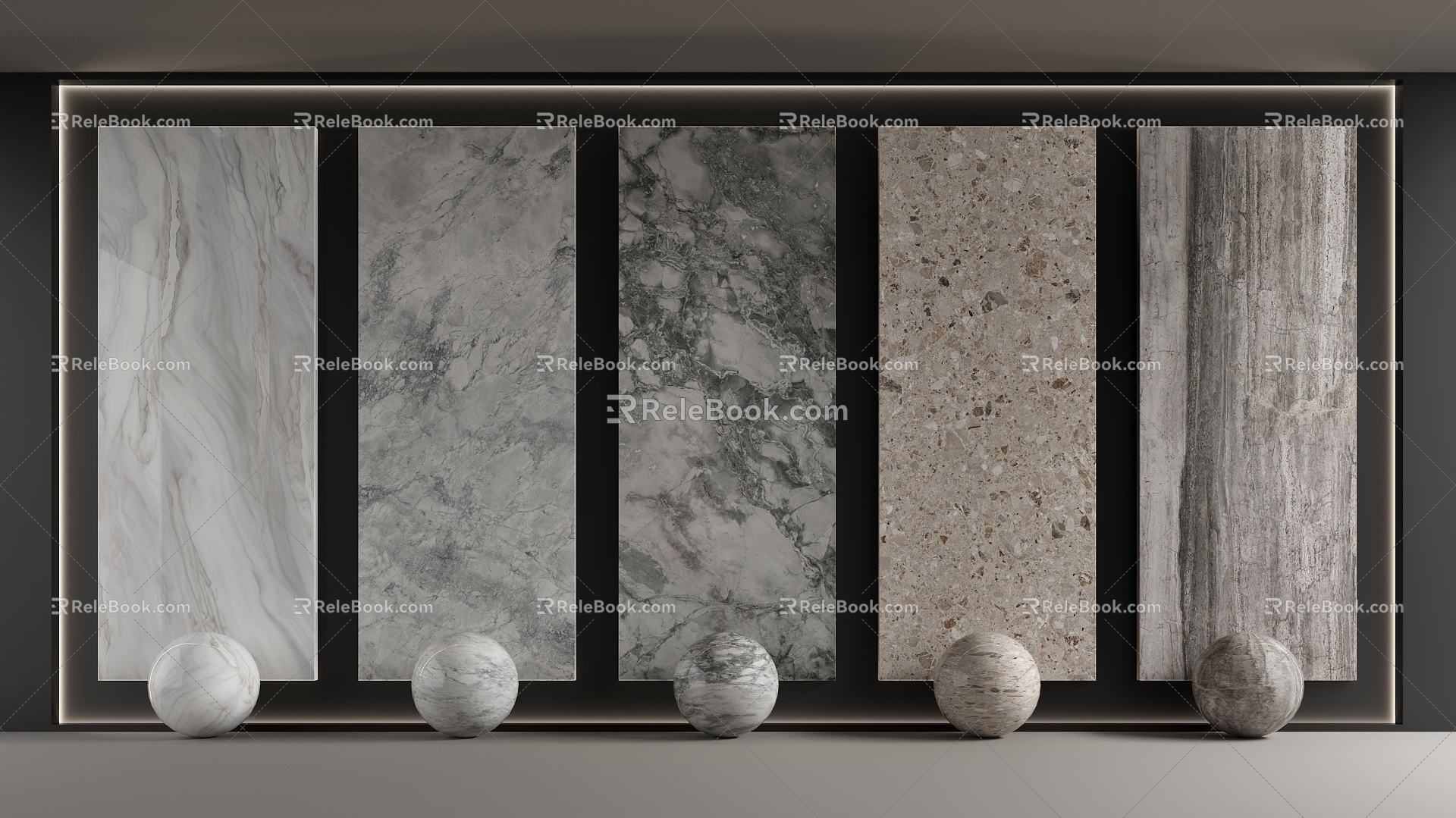 marble clapboard rock slab 3d model