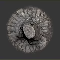 Natural Wood and Stone Tree Stump Decor With Rough Texture and Organic Shape