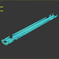 Drawer Slide Track Slide Equipment Parts Realistic 3d model