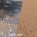 Outdoor Ground Surface Neatly Laid With Patterned Bricks And Natural Shadows