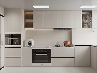 Kitchen cabinet sliding door dish washing basin kitchen appliances disinfection cabinet oven stove smoke machine kitchen supplies water heater 3d model