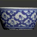 Decorative Blue And White Ceramic Bowl With Traditional Floral Pattern For Household Use