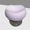 Modern White Stool With Black Base And Curved Contoured Seat Design