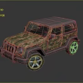 Military Jeep Style Off Road Vehicle With Camouflage Paint And Open Top Design