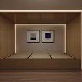 Luxury Modern Public Toilet With Double Wash Basins And Gradient Ambient Lighting Interior Design