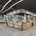 Modern Fresh Produce Market Interior With Vegetable Stalls And Fruit Displays